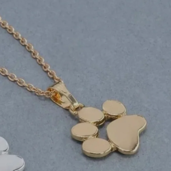 Paw Charm Necklace Peach color with 18-22"inch gold chain. Unisex Womens Mens K… - Picture 8 of 16